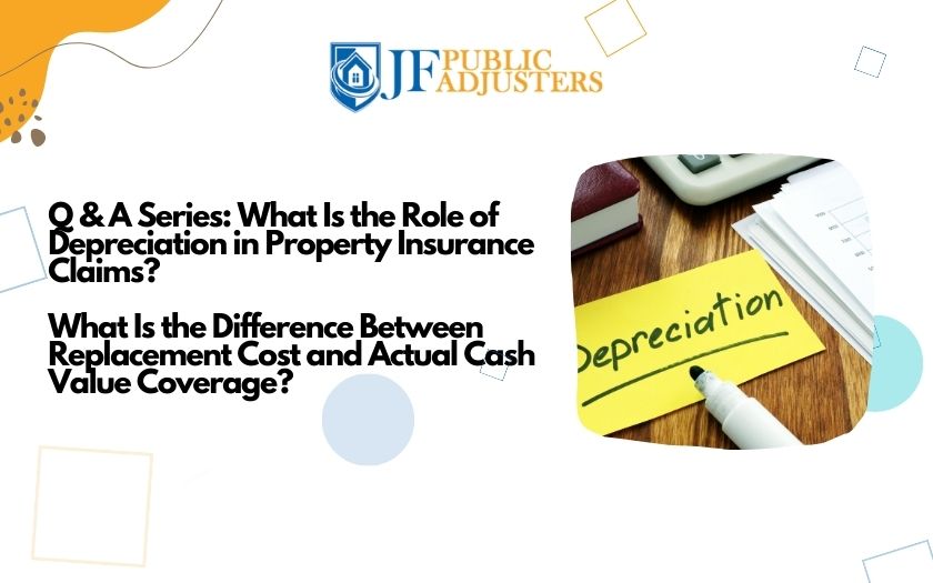 What Is the Role of Depreciation in Property Insurance Claims? What Is the Difference Between Replacement Cost and Actual Cash Value Coverage?