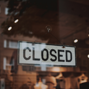 Store with Closed Sign