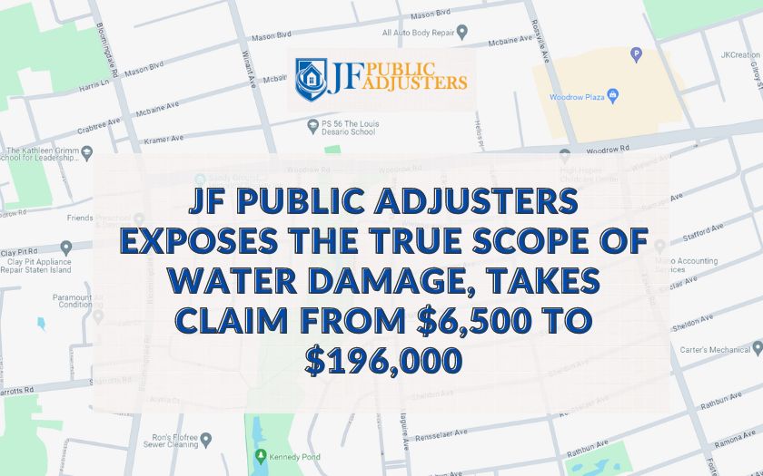 JF Public Adjusters Exposes the True Scope of Water Damage, Takes the Claim from $6,500 to $196,000